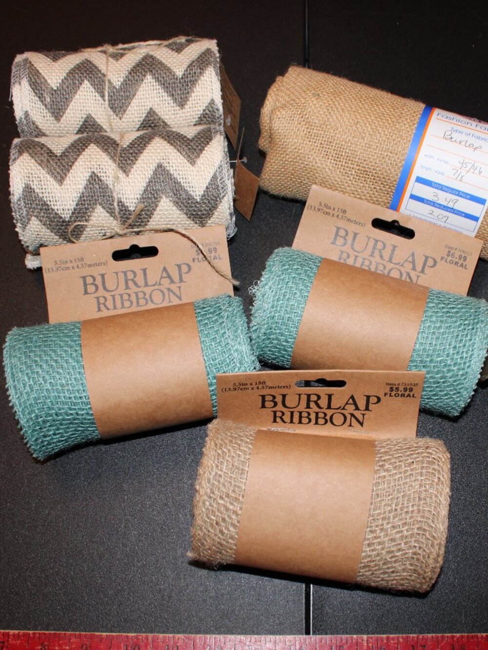 Burlap Ribbon and Fabric
